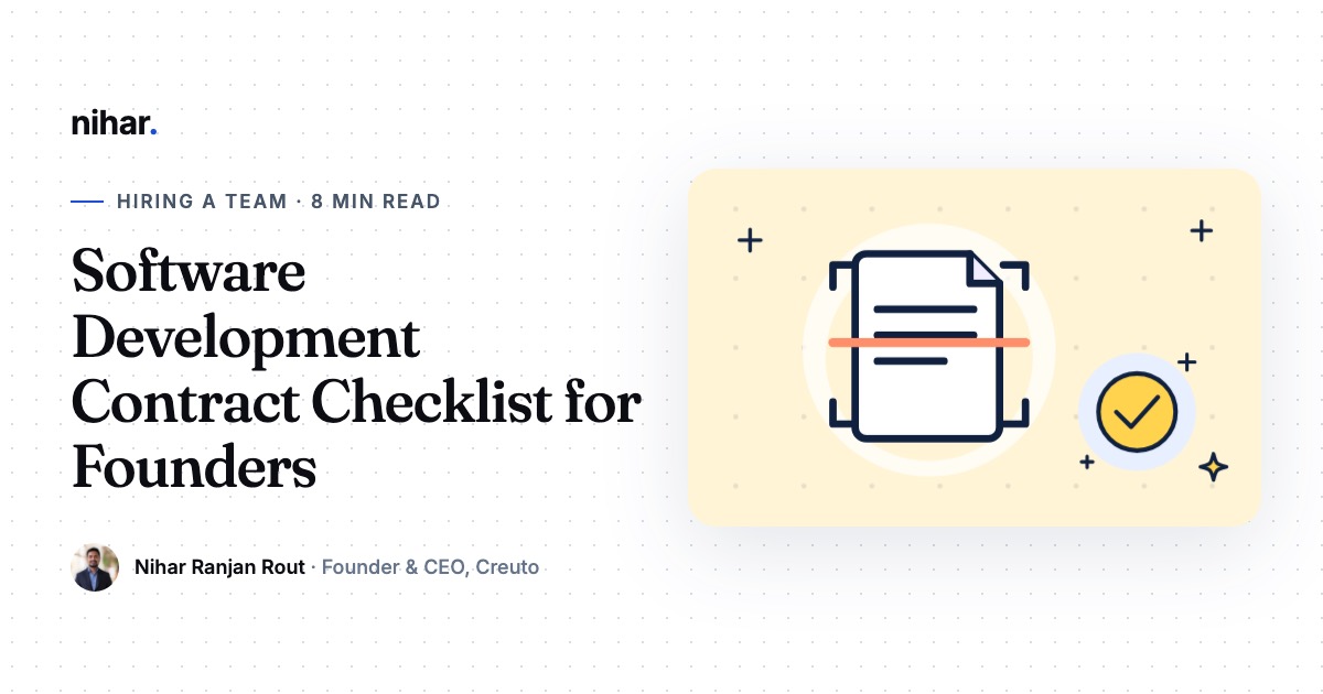Software Development Contract Checklist: What to Agree Before the Build Starts: guide by Nihar Ranjan Rout