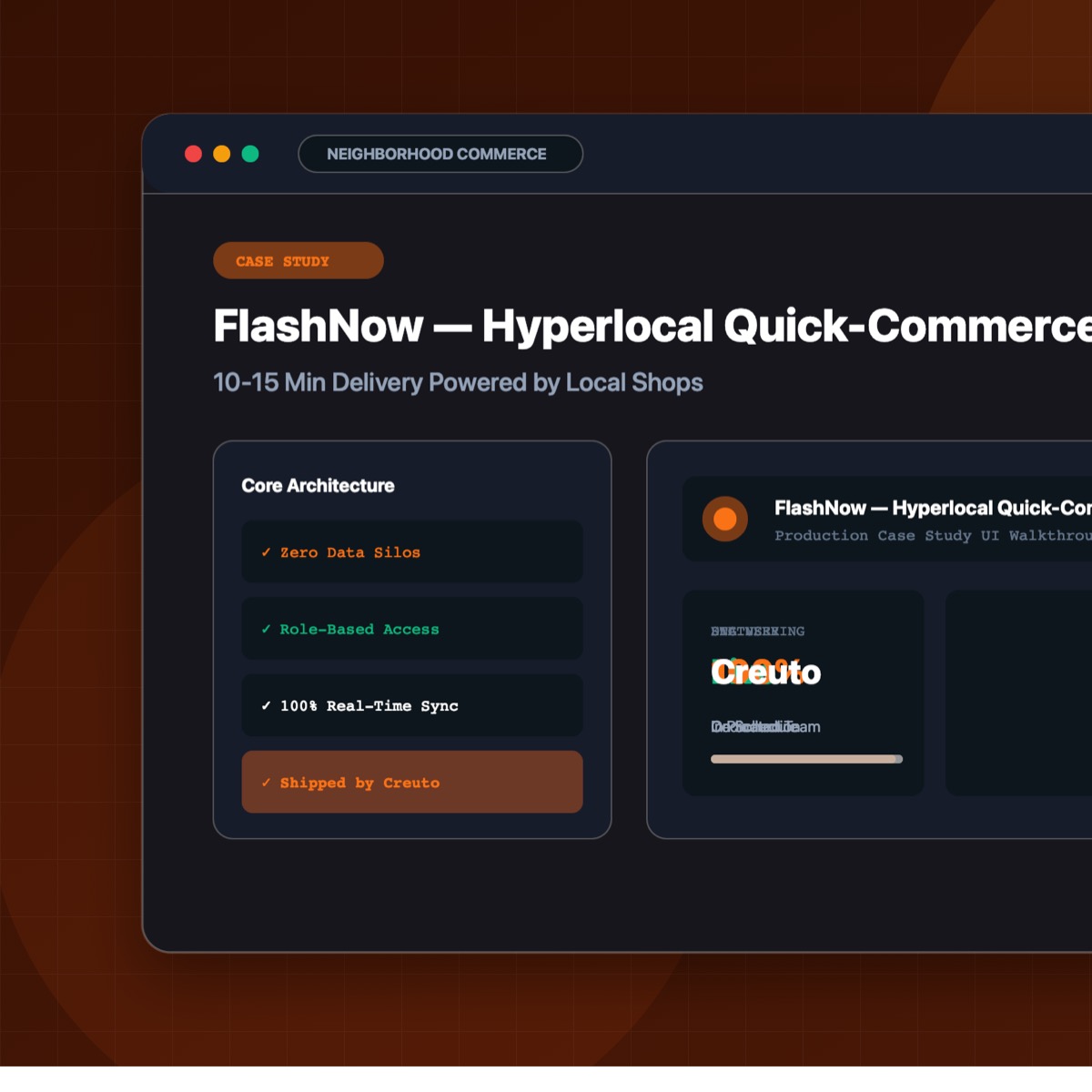 FlashNow — Quick Commerce Built on Local Shops — Featured Case Study Mockup